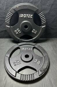 z219　IROTEC アイロテック　バーベルプレート　10㎏×2枚組 総重量 20㎏　ダンベル/バーベル/筋トレ/トレーニング