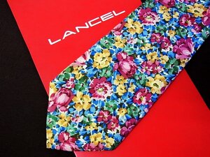 ♪8347C♪良品【花 ペイント 柄】ランセル【LANCEL】ネクタイ