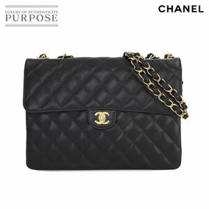 未使用 展示品 シャネル CHANEL マトラッセ 30 チェーン ショルダー バッグ キャビアスキン ブラック ヴィンテージ ゴールド 金具 90238386