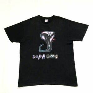 SUPREME/SNAKE TEE/Made in USA/Crew Neck Short Sleeve Tee/Black/Large/Erik Foss/シュプリーム/半袖Tシャツ/スネークプリント/ブラック