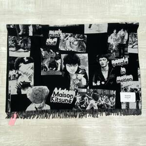 22aw 2022 新品 MAISON KITSUNE メゾン キツネ OLY PHOTOGRAPH BLANKET フォトグラフ ブランケット JU08200WA0007 BLACK 定価55.000円 (71