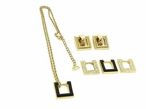 1円 ChristianDior ディオール ヴィンテージ クリップ式 イヤリング ネックレス ペンダント アクセサリー 付け替え ゴールド系 FI3438