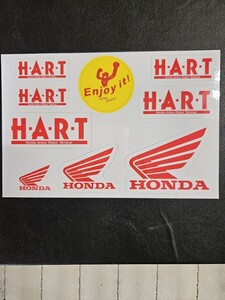 HONDA H・A・R・T Enjoy it! MOTOR SPORTS 赤 ステッカー1シート 未使用品 ：ホンダ ウイングマーク デカール 当時物 NSR NR NS ビンテージ