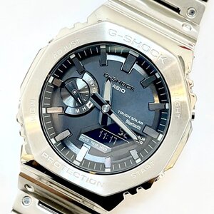 rm) CASIO カシオ G-SHOCK フルメタル オクタゴン デジアナ TOUGH SOLAR ソーラー 腕時計 GM-B2100 腕周り約22cm 中古 USED