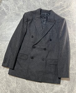 CELINE Jude Jacket セリーヌ エディスリマン ジュード ダブル ピークドラペル ストライプ柄 ウール テーラードジャケット 36