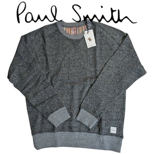 新品 ポールスミス Paul Smith 裏起毛 トレーナー М スウェット マルチストライプ ホームウェア チャコール杢 メンズ