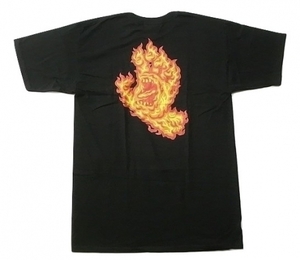 JB即決 SANTACRUZ サンタクルーズ FLAME HAND フレイムハンド スクリーミングハンド Tシャツ 黒 Lサイズ　新品　80　90 SPITFIRE