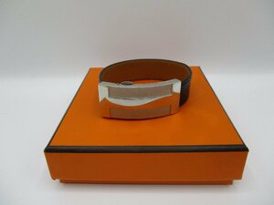 □K【美品】エルメス　HERMES　Hバックルブレスレット　箱付　サイズＳ