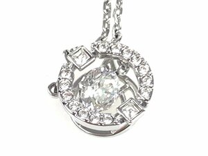 美品　スワロフスキー　SWAROVSKI　サークル　スイングストーン　ネックレス　シルバーカラー　YAS-9305