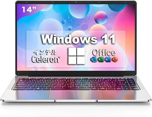 ノートパソコン office搭載 Windows11 14インチ 高速起動 Celeron N3350 VETESA 薄型軽量 180°開け ラップトップ laptop 