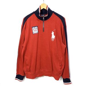 ■Polo by Ralph Lauren ラルフローレン ビッグポニー 2010年 バンクーバーオリンピック USAチーム ハーフジップ スウェット トレーナー■