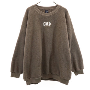 ギャップ 長袖 ボア トレーナー XL グレーブラウン系 GAP レディース