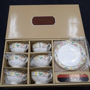 未使用 Noritake ノリタケ カップ&ソーサー 6客 LOUIS LEPINE ボーンチャイナ 花柄 箱付き　み