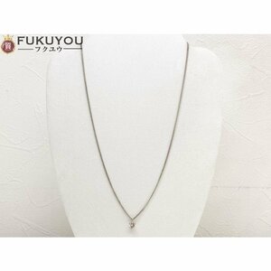 Pt1000/Pt850 ダイヤモンドトップ 喜平2面カット シングル プラチナチェーンネックレス 40cm 4.2g