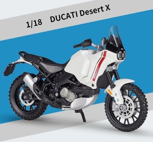 ☆ ダイキャス 完成品 バイク ミニカー 合金 1/18スケール DUCATI Desert X ☆ オートバイ 可動 ドゥカティ デザート ホワイト A647