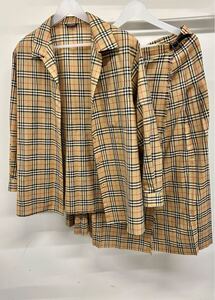 １円〜BURBERRY バーバリー ジャケット スカート セットアップ ノバチェック 高級ライン 上下セット 【0115A6】