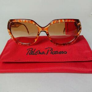 新品 Paloma Picasso パロマピカソ ドイツ製 ティファニー ビッグフレーム サングラス セル ヴィンテージ べっ甲調 ロゴ メガネ XXX マーク
