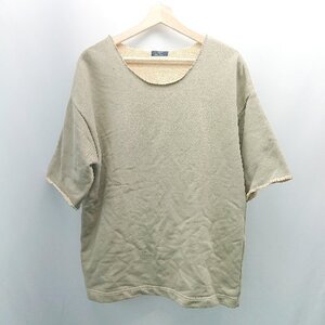 ◇ ITEMS URBAN RESEARCH クルーネック 厚手 秋向け 無地 大人カジュアル 半袖 Ｔシャツ サイズM カーキ メンズ E