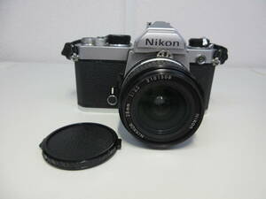 中古 カメラ ニコン Nikon FM NIKKOR 28mm 1:3.5 一眼レフ フィルムカメラ ※動作未確認／N