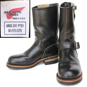 (31520)極上美品95年製REDWING2268レッドウィング6D約24cm (エンジニアブーツ黒ブラックPT91プリント羽タグ旧羽プリントタグ ヴィンテージ)