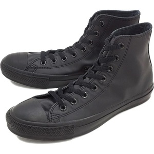 コンバース 23cm レザー オールスター ハイ 税込定価10450円 ブラック CONVERSE LEATHER ALL STAR HI レディーススニーカー 黒 天然皮革