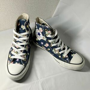 【美品】CONVERSE コンバース　ALL STAR Little Twin Stars キキ＆ララ コラボ ハイカットスニーカー　24cm レディース ネイビー 5CJ666