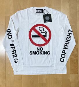 未使用☆XL [DIESEL×GR8×FR2] 20SS NO SMOKING ロングスリーブ 長袖Tシャツ XL ホワイト D8.8-FR-TS05 ディーゼル エフアールツー