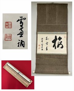 【千寿】大徳寺派 龍翔寺 小田雪窓 梅和雪香 横物 紙本 d482◆箱/茶道具/古美術/時代品/掛軸/100023900