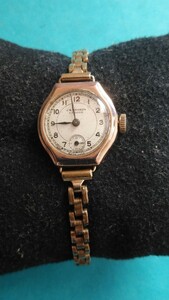 アンティ―ク J.W,BENSON 9ctYG レディ―ス　英国皇室御用達　手巻　腕時計　1950年頃