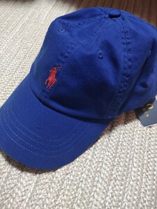 新品 定価11000 POLO Ralph Lauren キャップ ブルー 青 ポニー 刺繍 ポロ ラルフローレン フリーサイズ 帽子 メンズ レディース