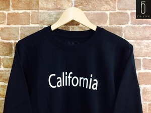 ★表記S/新品！CALIFORNIA.カリフォルニアプリント.ZIP FIVE.スウェット.黒.サーフサーファー.西海岸アメカジスタイル.配色◎.サファリ/Y