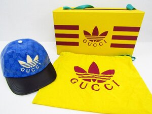 GUCCI グッチ × adidas アディダス ベースボール CAP 帽子 724833 ▼SB5430