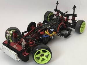 RC-ART 1/10 CE-RX CRIMSON LIGHTNING クリムソンライトニング 2.4GHz・ブラシレスモーター・アンプ装着 メカ付シャーシのみ 通電のみ確認