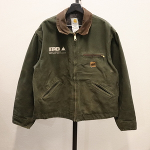 I72 2008年製ビンテージ Carhartt カーハート デトロイトジャケット■00s 表記XLサイズ グリーン ダック MOS アメカジ ストリート 古着 90s