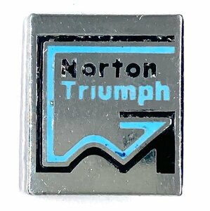 ノートン/トライアンフ ピンバッジ シルバー/スカイブルー/ブラック Norton Triumph Pin Silver/Sky Blue/Black 英車 バイク バイカー