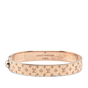 ルイ ヴィトン カフ ナノグラム バングル ブレスレット Sサイズ M00253 ピンクゴールド メッキ レディース LOUIS VUITTON 【中古】