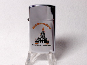 ビンテージ SLIM ディズニーZIPPO 1976年★Walt Disney World シンデレラ城★Very Light Use/激レア/Nice Graphics