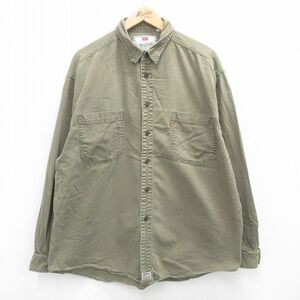 XL/古着 リーバイス Levis 長袖 ブランド シャツ メンズ 00s 大きいサイズ コットン 緑系 グリーン デニム 24aug21 中古 ト