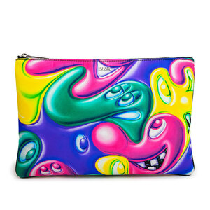 （美品）ディオール オム DIOR HOMME KENNY SCHARF ケニー シャーフ グラフィックプリント クラッチバッグ ポーチ ナイロン マルチカラー