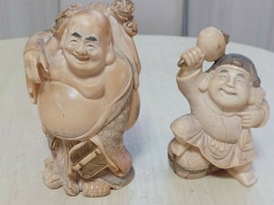 ●布袋　大黒　七福神 置物 縁起物　練り物●