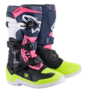 US 06 (24.5cm) (約25cm) ALPINESTARS アルパインスターズ 子供用 TECH 3S ブーツ ブラック/ DARK ブルー /PINK FLUO SZ 06