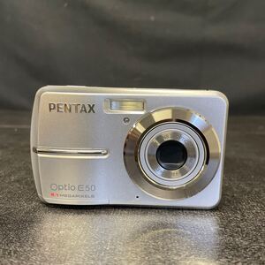 PENTAX Optio E50 シルバー コンパクトデジタルカメラ 電池駆動 動作確認済み SDカード 付き ペンタックス デジカメ 電池式 単三電池 1