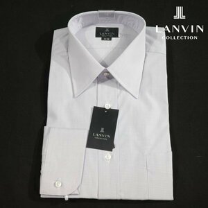 新品1円～★定価1.4万 LANVIN COLLECTION ランバン コレクション メンズ 日本製 コットン綿100% 長袖レギュラーカラーシャツ 39-80◆9145◆