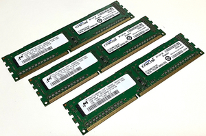 中古メモリー「 Crucial-DDR3 1333　CL9 」1GB×3枚セット