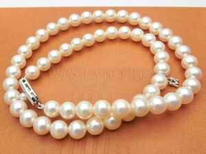 1000円スタート ネックレス MIKIMOTO ミキモト パール 真珠 約7mm SIL刻印 総重量約33.5g 箱付 アコヤ/淡水 シルバーアクセサリー WHO H221