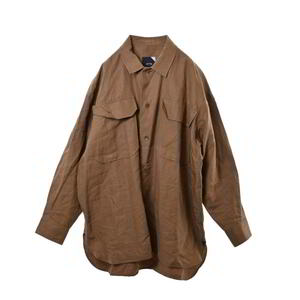 ATON LINEN WEATHER リネン オーバーサイズ シャツジャケット 2 ブラウン エイトン KL4BUAU222
