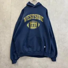 USA製　90s　ラッセルアスレチック　パーカー　古着　ネイビー　XXL