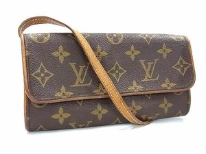 1円 LOUIS VUITTON ルイヴィトン M51854 モノグラム ポシェットツインPM ミニバッグ ショルダーバッグ 斜め掛け ブラウン系 BJ4412