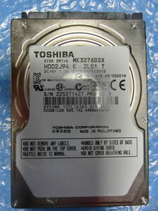 【中古】 TOSHIBA MK3276GSX 320GB/8MB 9594時間使用 管理番号:D175