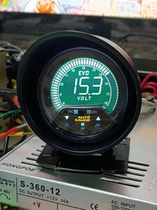 新品 最安　AUTOGAUGE 電圧計 60mm 456シリーズEVO ワーニング/ピークホールド等多機能付